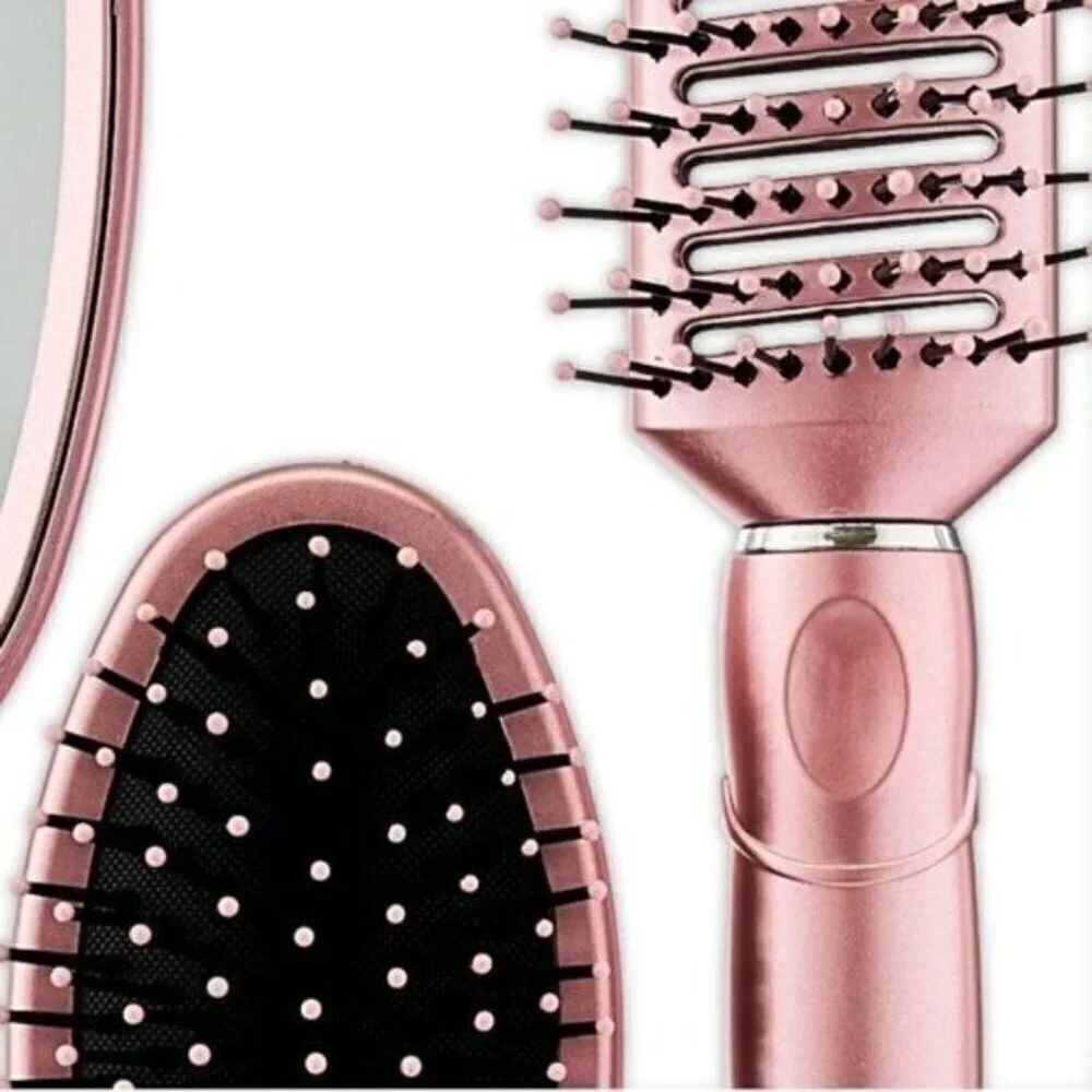 Pink Hairbrush Set New 12 Pieces
